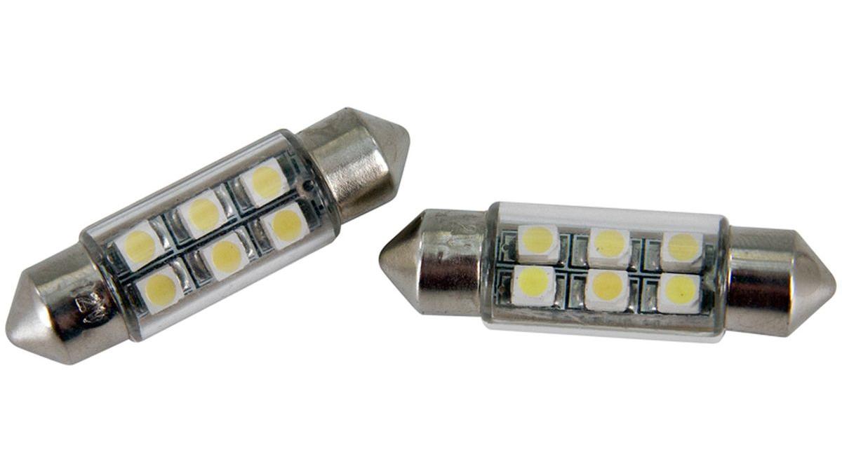 6Q+LED%2FSMD+Ampoules+Festoon+Blanc+37x10mm%2C+set+de+2+pi%C3%A8ces
